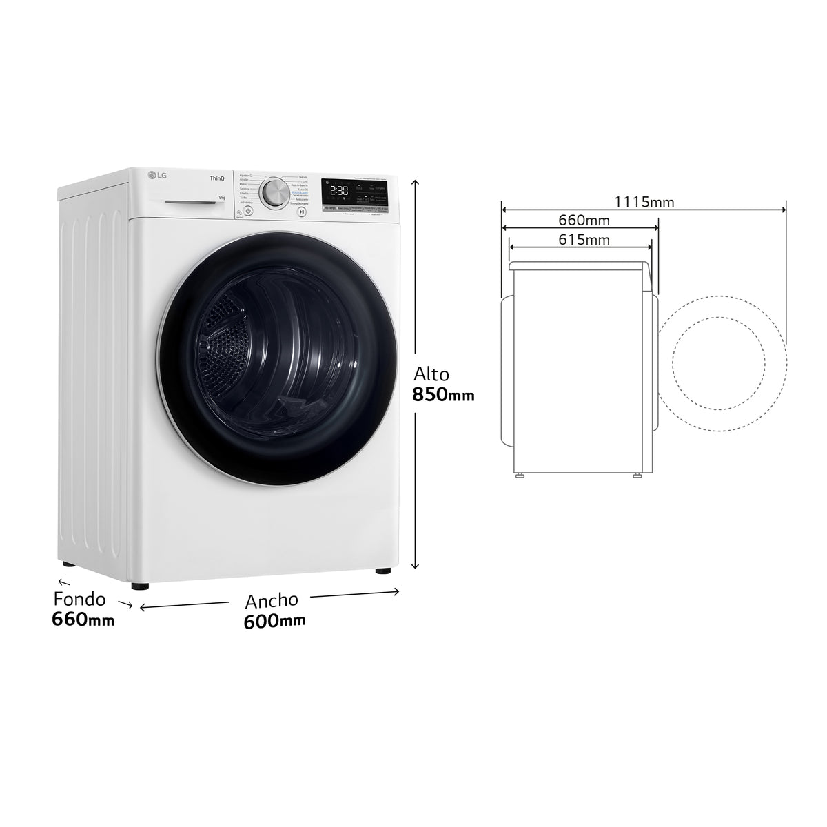 SECADORA LG RH90V9AV3N 9K BC BCA DSP WIFI