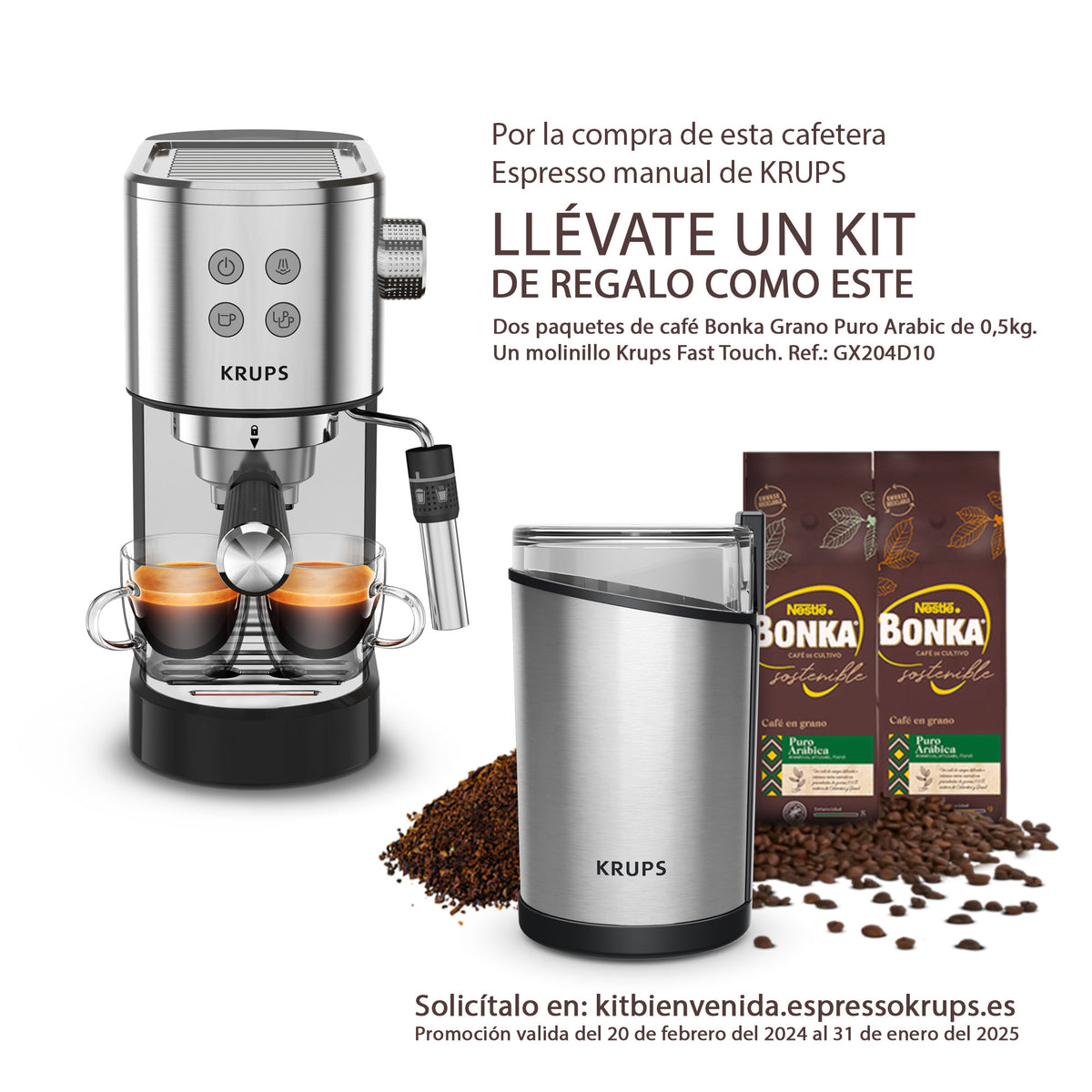 CAFET. KRUPS XP444C 15BAR 1400W BRAZO EXPRESS