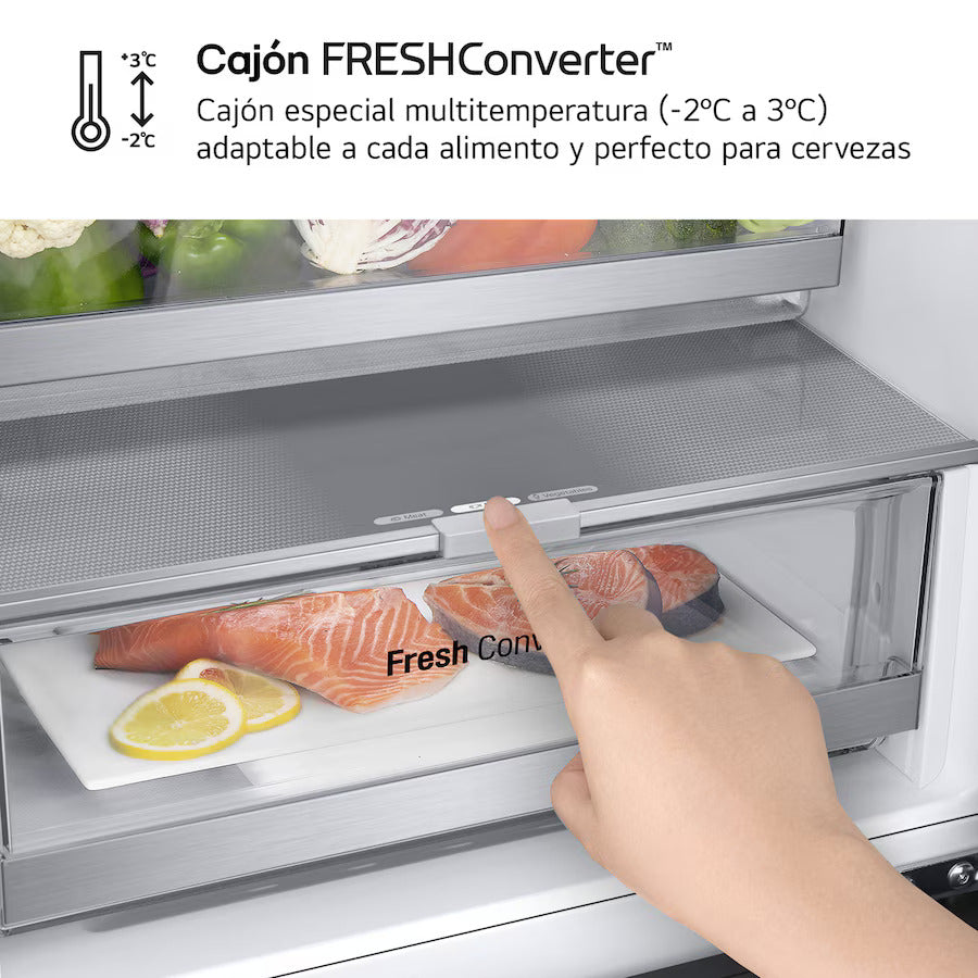 LG GBV7280BPY – detalle exterior del frigorífico