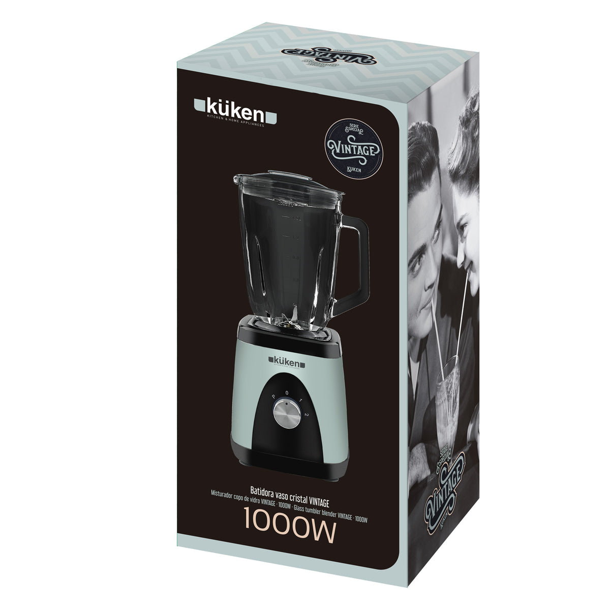 BATID. VASO KUKEN 33971 1000W 1,5L CRISTAL VERDE
