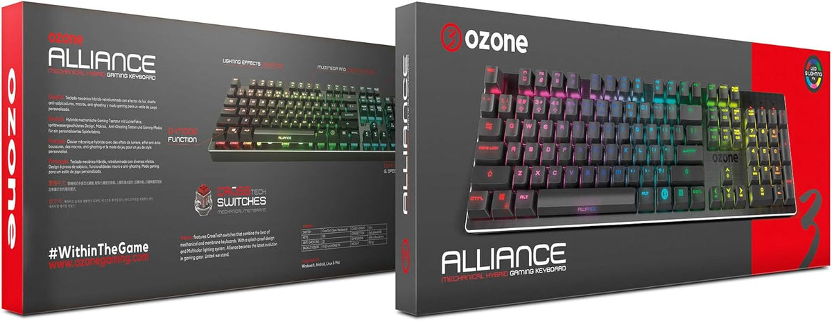 TECLADO OZONE ALLIANCE HYBRID RGB GAMING