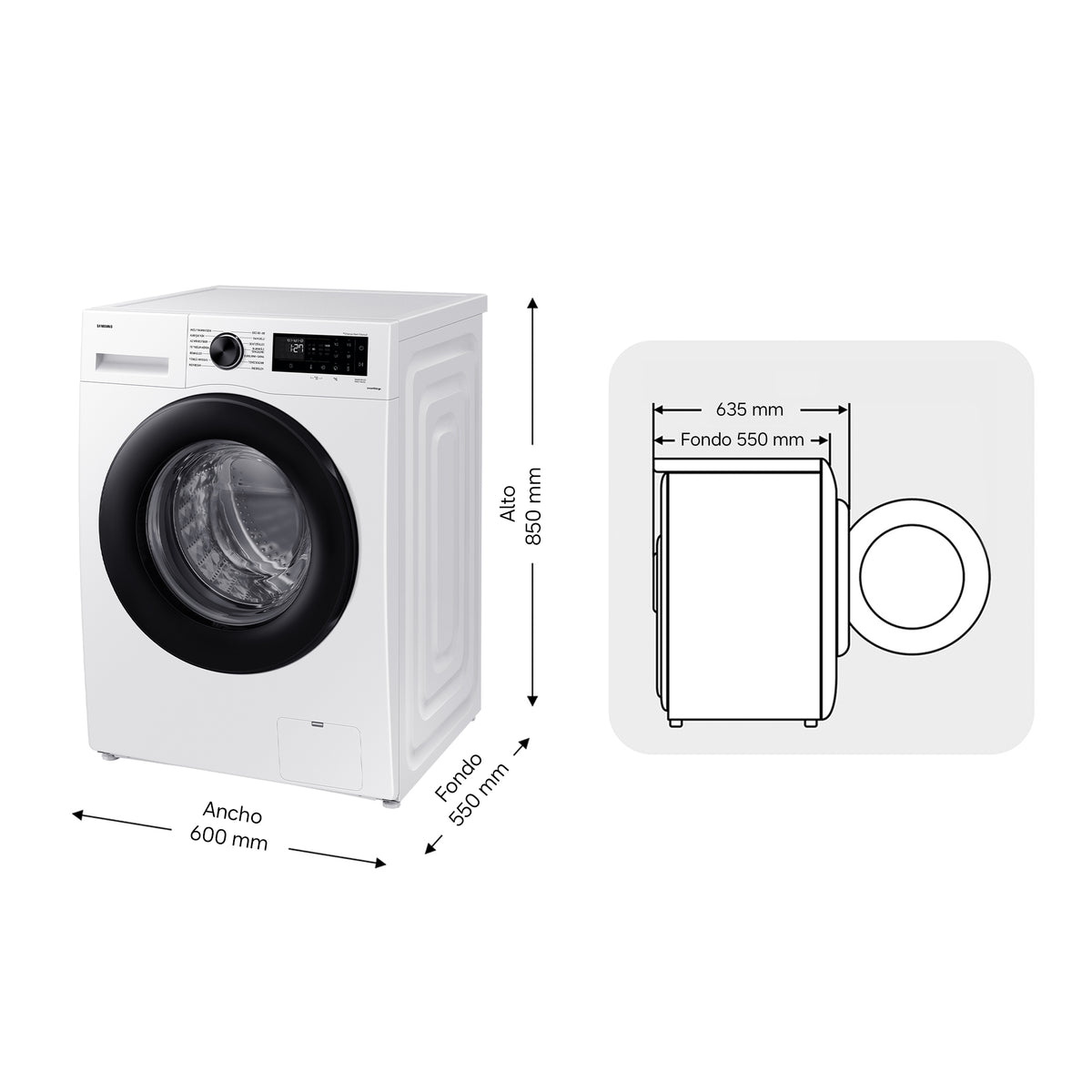 Samsung WW90CGC04DAE/EC – dimensiones