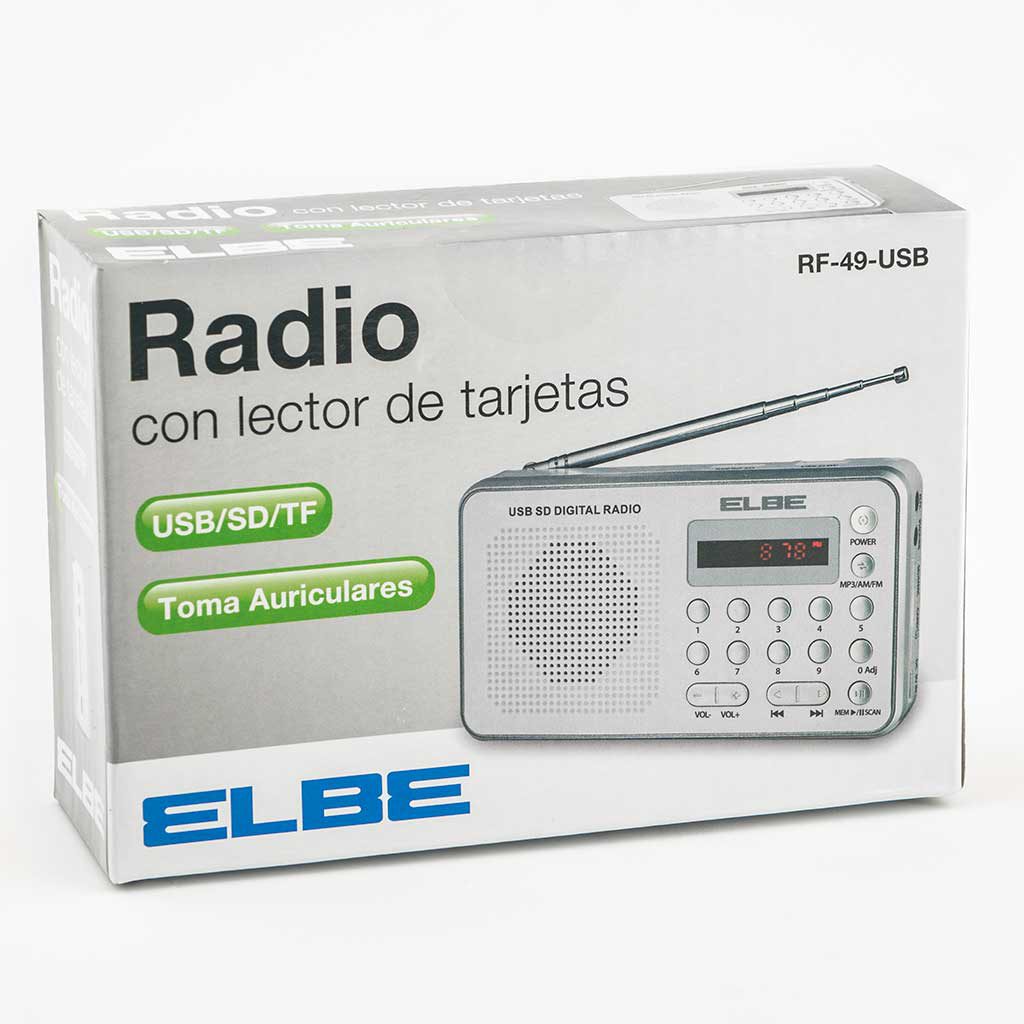 RADIO DIGITAL ELBE RF49USB FM MP3 USB SD BATERIA