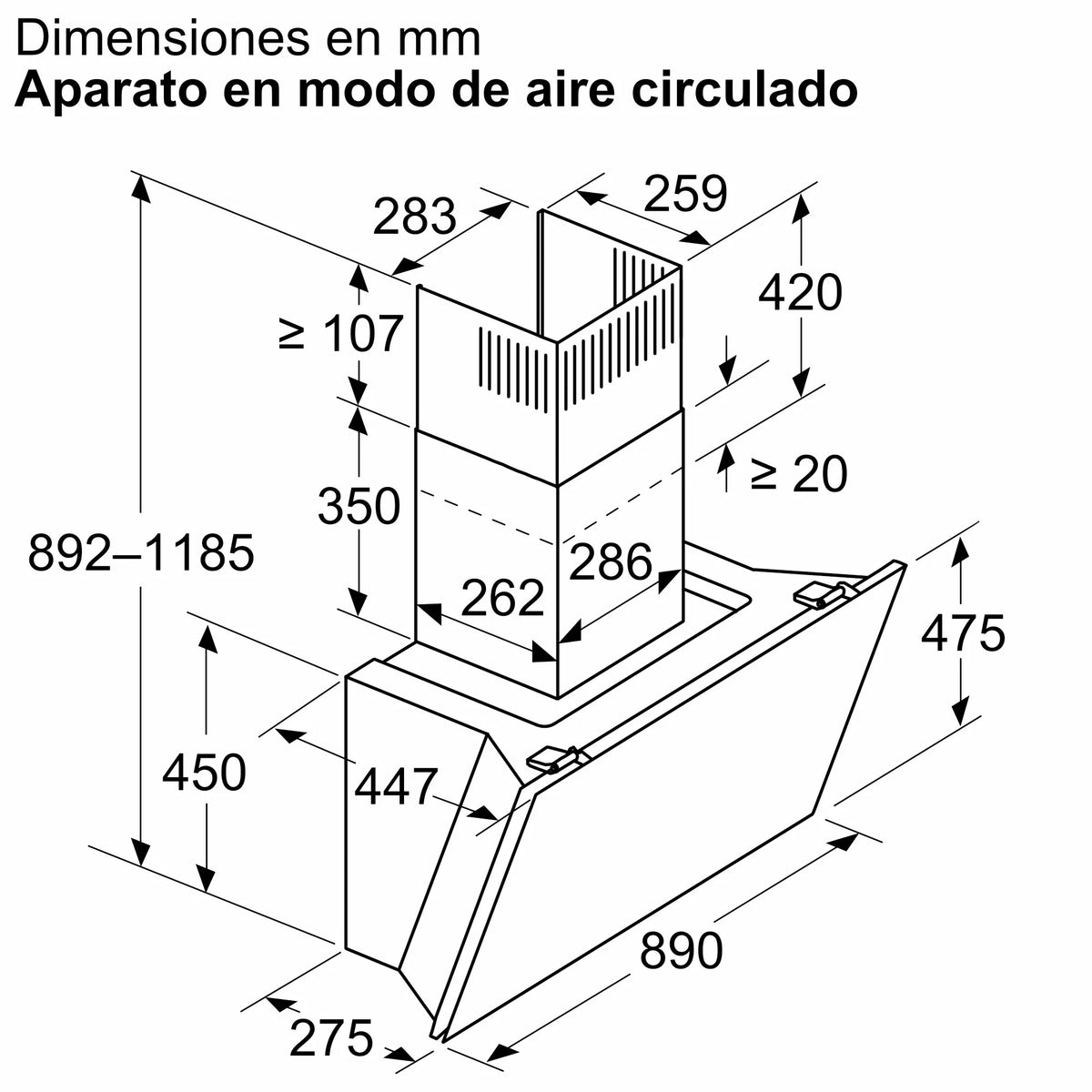 CAMP. BOSCH DWK91LT60 90CM 1007m3h A+
