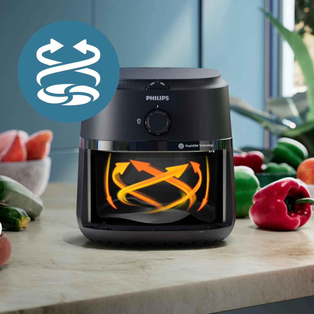 FREIDORA AIRE PHILIPS NA120/00 4,1L 1500W MULTICK
