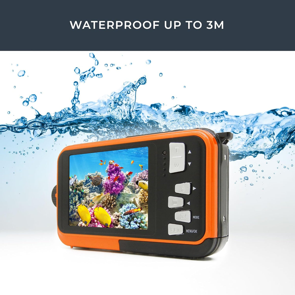 CAMARA AQUAPIX W3027 SUNSET ORANGE SUMERGIBLE