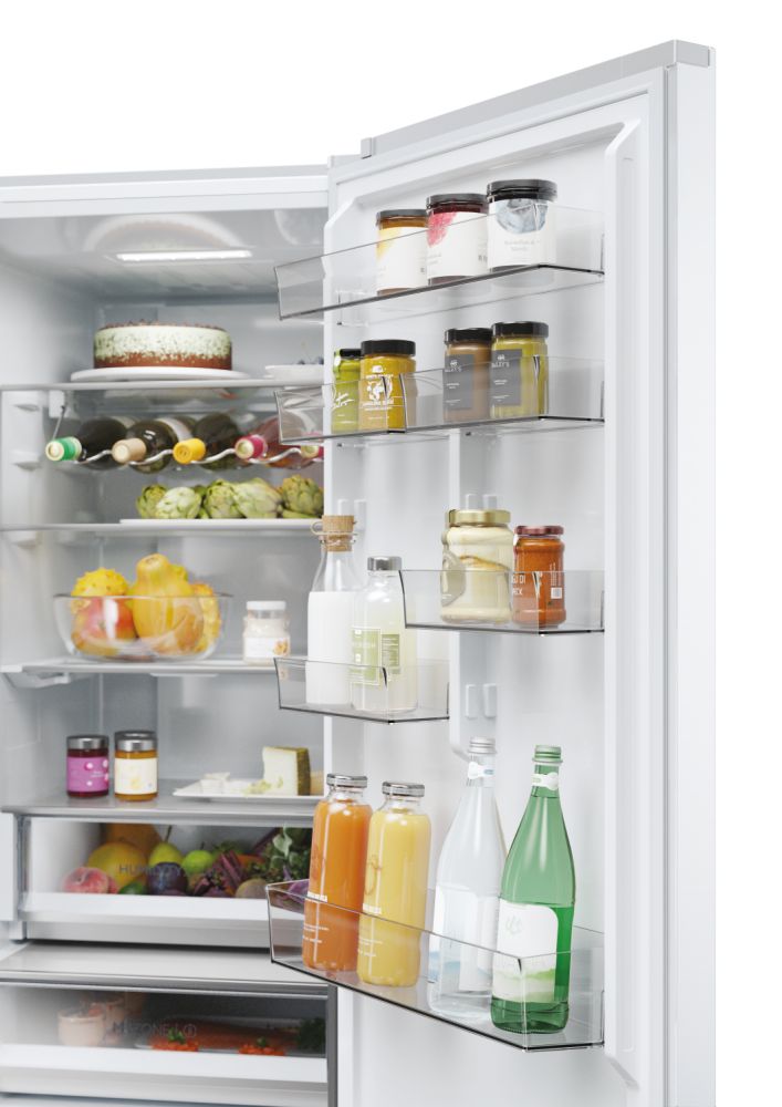 Frigorífico combi Haier HDPW5620CNPW – detalle de estantes