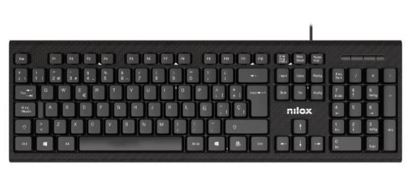 TECLADO + RATON NILOX NXKME0011CON CABLE NEGRO