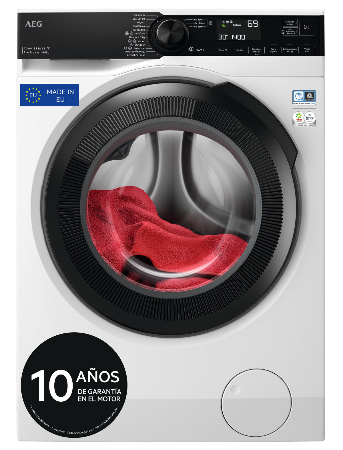 Lavadora AEG LFR7314O4C 10 kg 1400 rpm ProSteam - vista principal