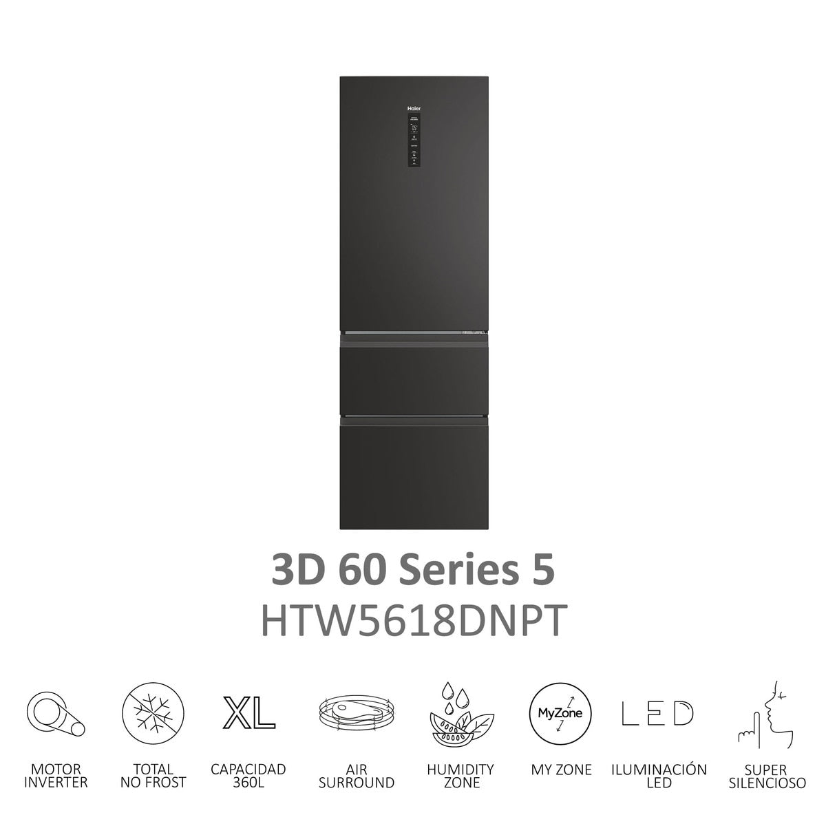 Frigorífico combi Haier HTW5618DNPT – detalle de conservación y equipamiento