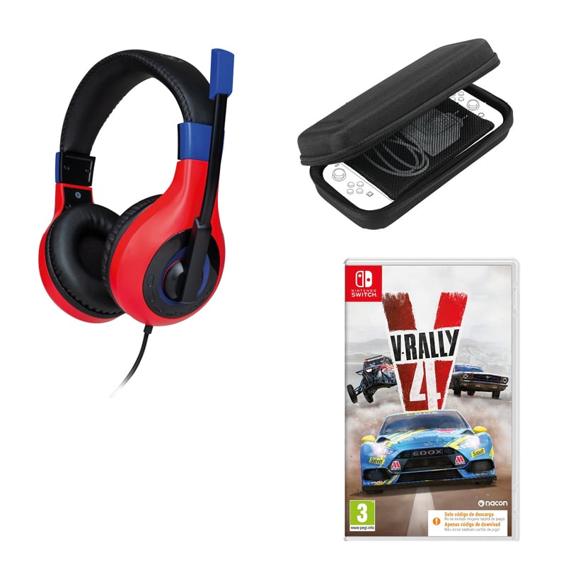 KIT NACON SWITCH AURICULAR+FUNDA+PROTEC+ VRALLY 4