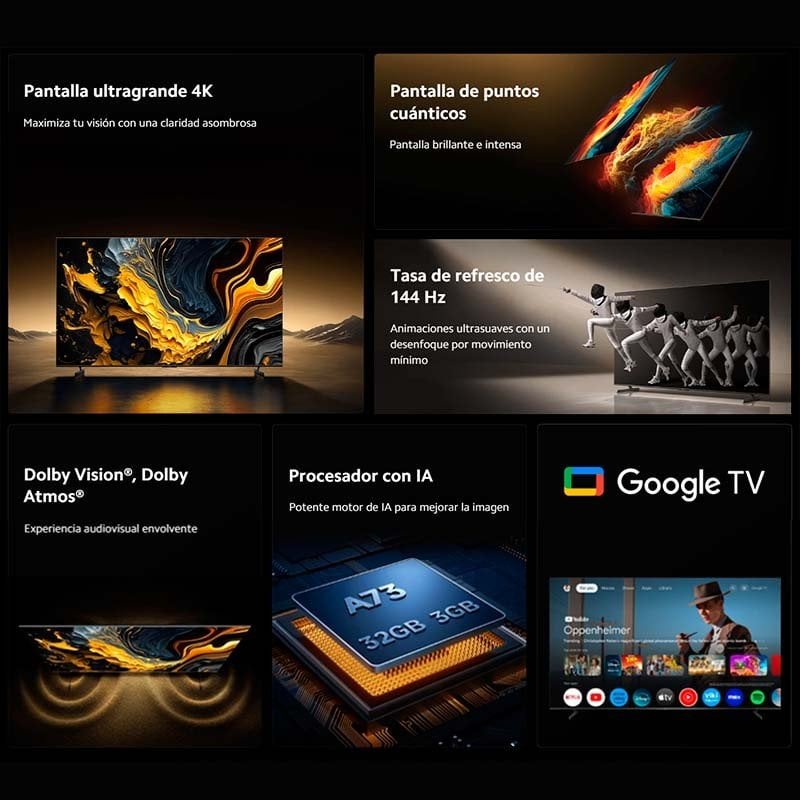 TV XIAOMI 85" MAX 2025 UHD QLED GOOGLETV 144HZ
