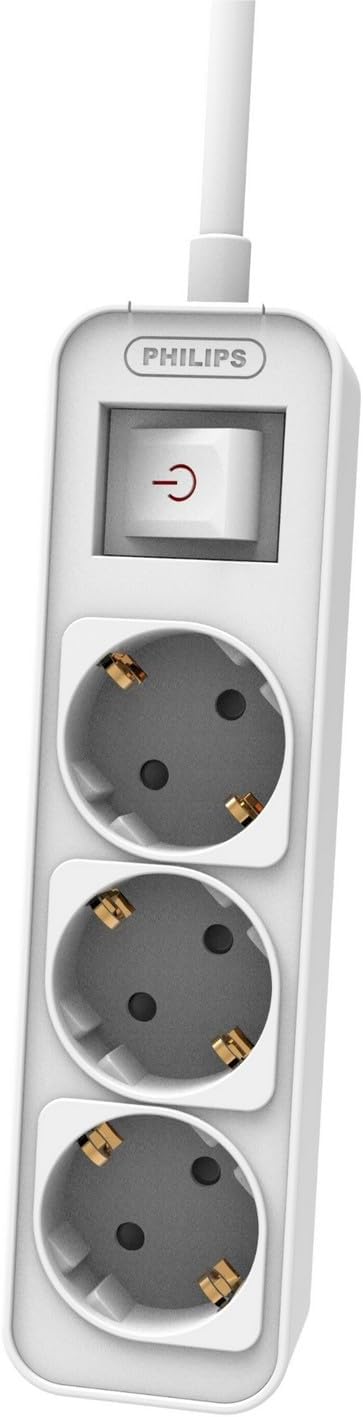 REGLETA PHILIPS 3 TOMAS SCHUKO 1,5M BLANCO
