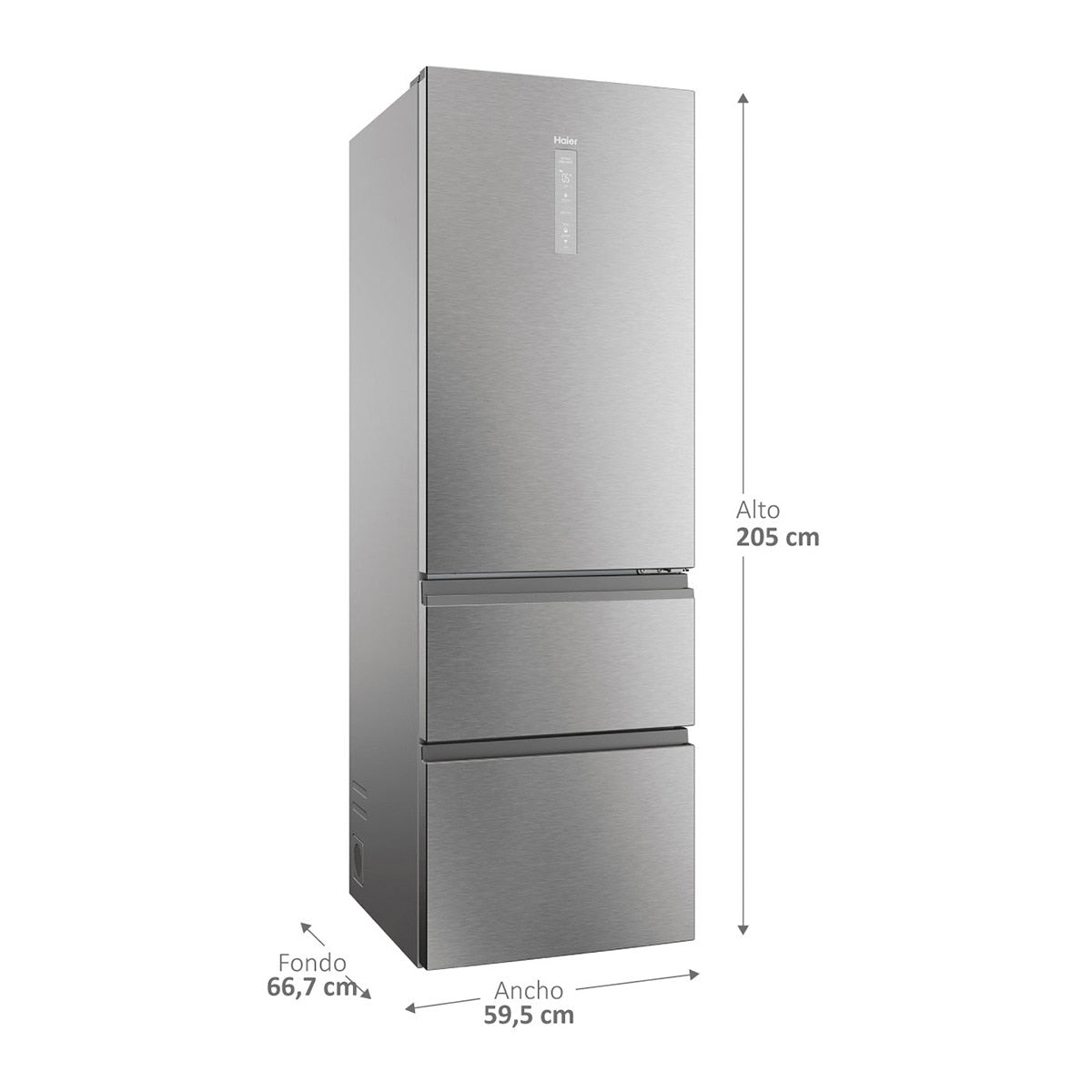 Frigorífico combi Haier HTW7620ANMG – distribución de estantes y compartimentos