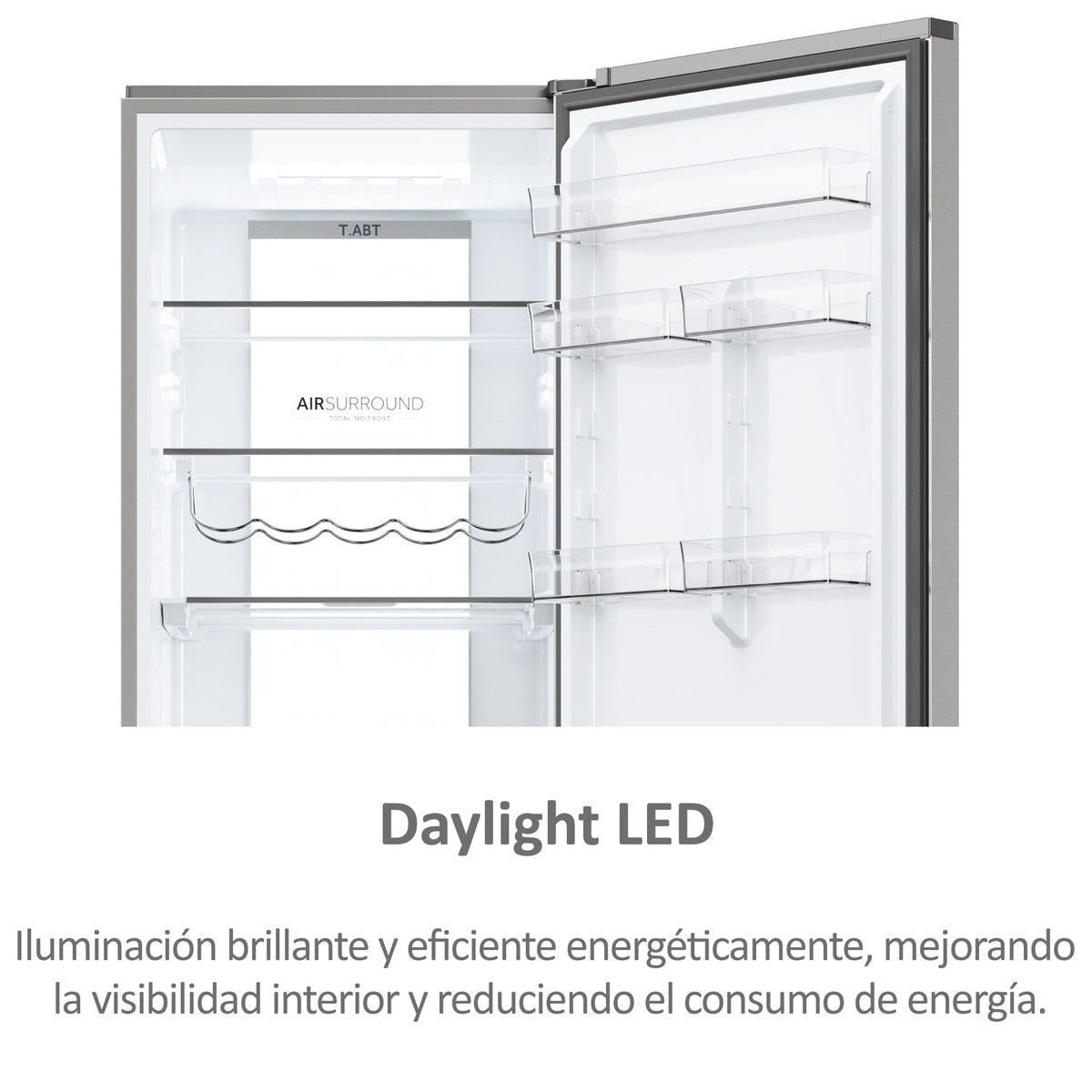 Frigorífico combi Haier HTW7620ANMG – iluminación y organización interior