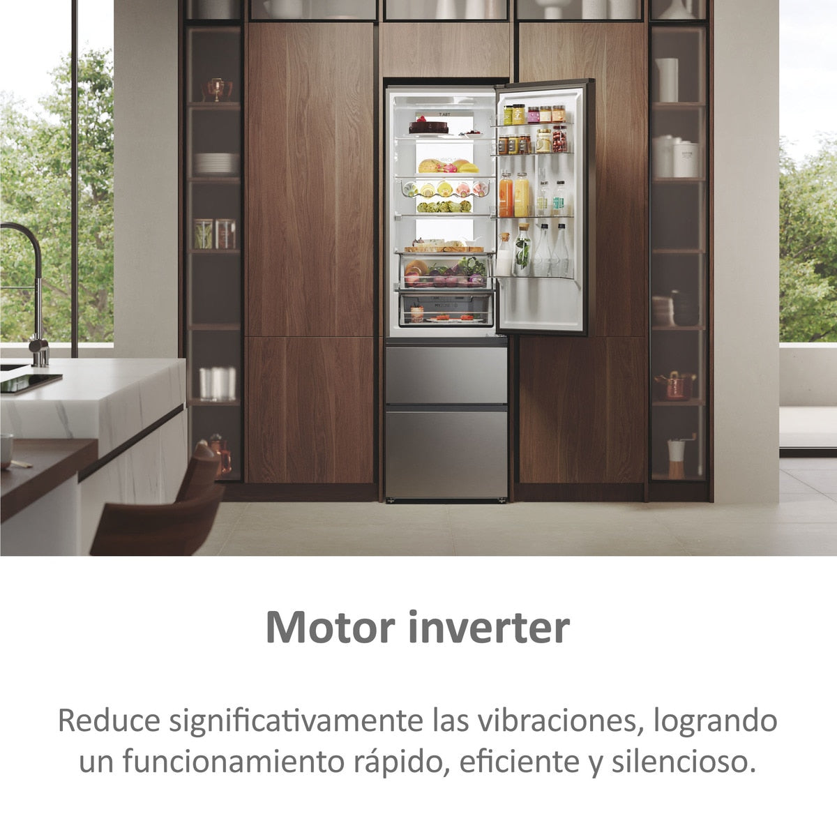 Frigorífico combi Haier HTW7620ANMG – detalle del frigorífico