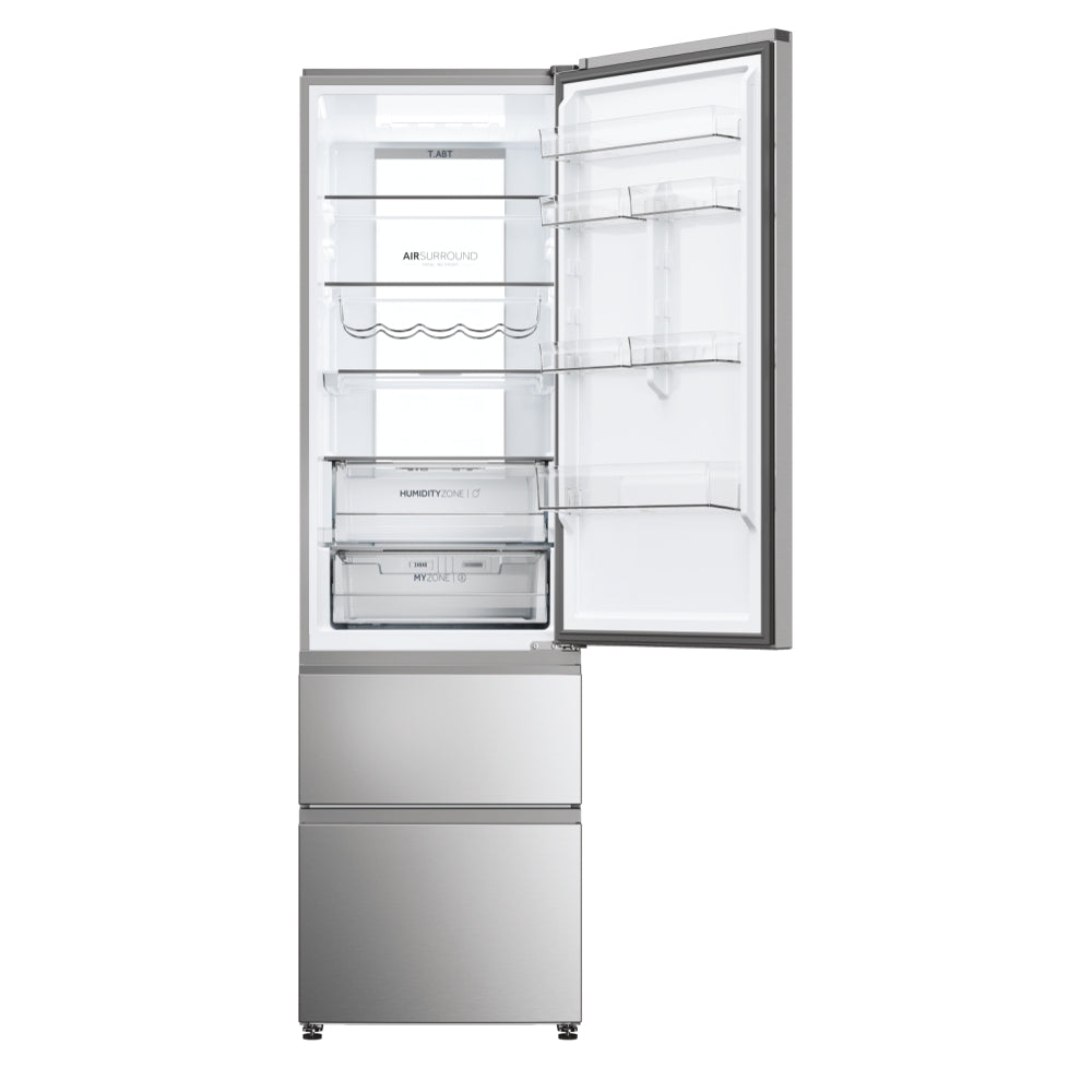 Frigorífico combi Haier HTW7620ANMG – detalle de puerta y tiradores