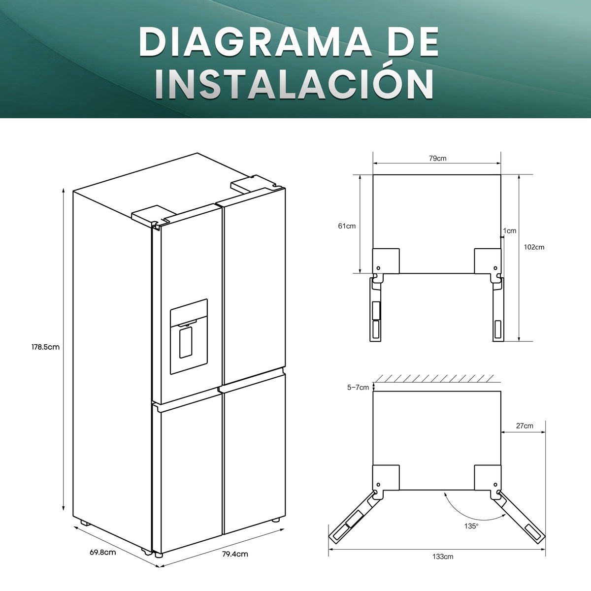 Hisense RQ5P470SYID – interior del frigorífico