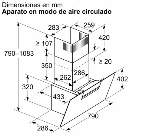 CAMP. BALAY 3BC587GNH 80CM 768m3h CRISTAL NEGRO