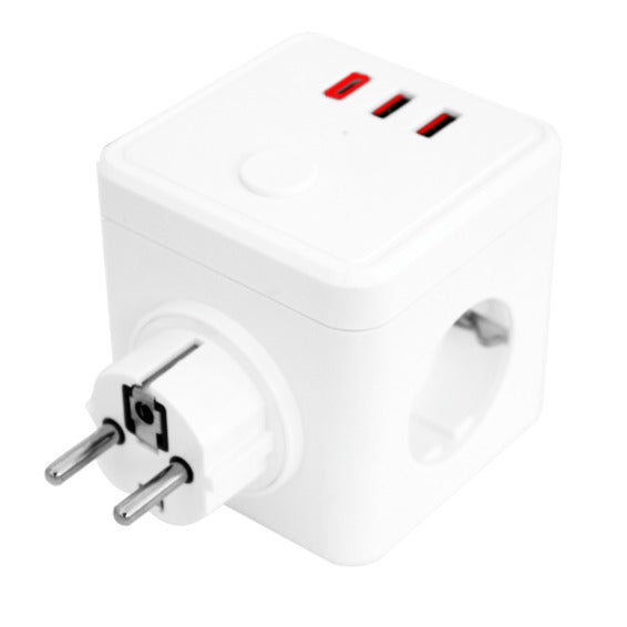 CUBO SILVERSANZ E-BLOCK 3 SCHUKO+2USB+1USBC
