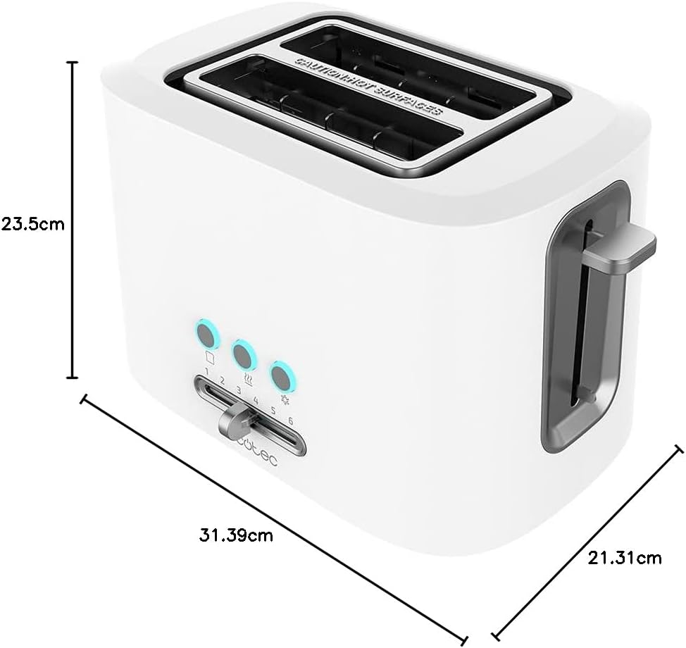 TOST. CECOTEC TOAST&TASTE 9000 2R CORTO BCO 3188
