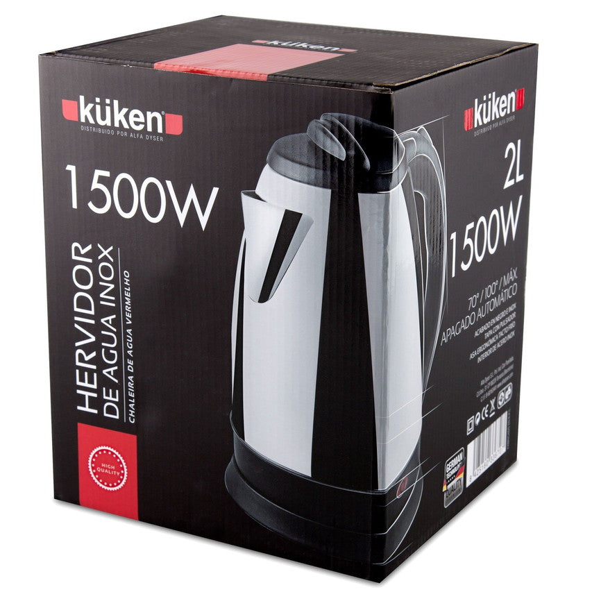HERVIDOR KUKEN 33670 INOX 1500W 1,8L