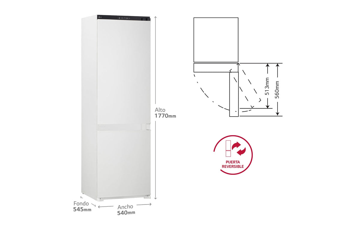 Fotografía adicional del frigorífico combi integrable LG GTFN256SET, imagen de la galería 3