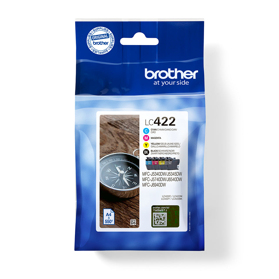 TINTA BROTHER LC422VAL PCK4 CART. ORIGI. D.550 PÁG