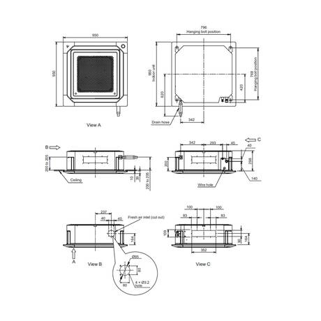 ACON.CASSET FUJITSU AUY140TKA TRIF WH A++/A+ 80X80