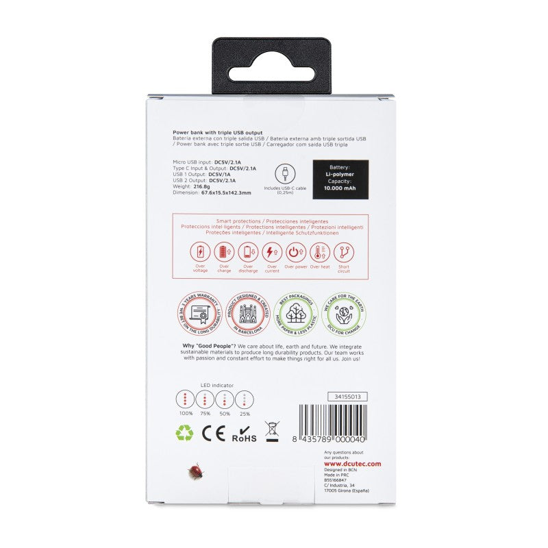 POWERBANK DCU 10K GOOD PEOPLE BLANCO