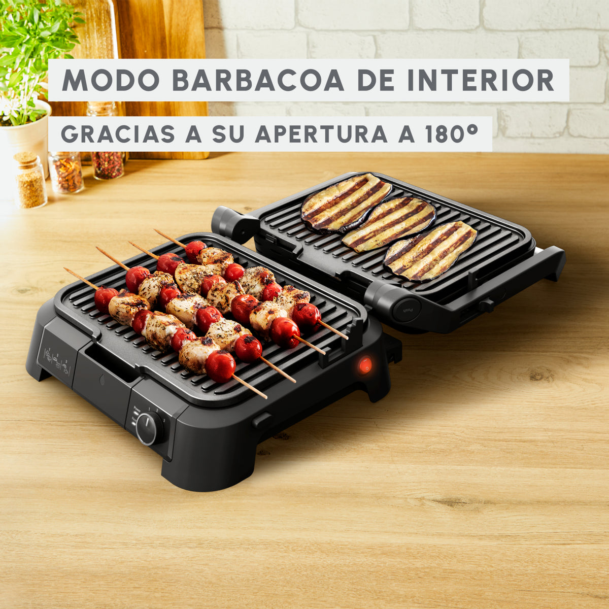 GRILL MOULINEX GI5108 3EN1 2000W 180º 30X20CM
