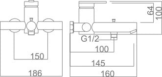 GRIFO IMEX KIT BAÑO/DUCHA MM ROMA ORC BDR001-4ORC