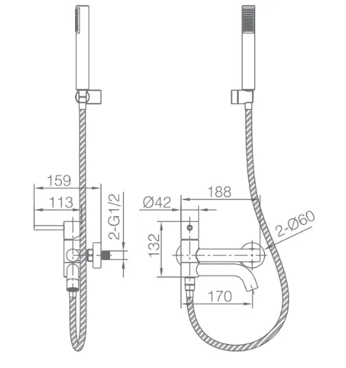 GRIFO IMEX KIT BAÑO/DUCHA MM MONZA BGM BDM039-4BGM