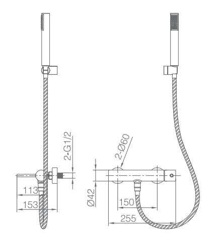 GRIFO IMEX KIT DUCHA MONOM. MONZA NM BDM039-5NG