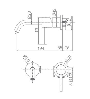 GRIFO IMEX MM EMPOT. LAVABO MONZA OC GLM039/OC