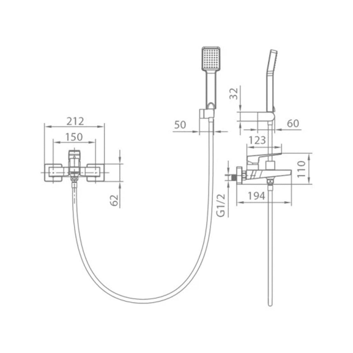 GRIFO IMEX KIT BAÑO/DUCHA MONOM. ART BDAR025-4