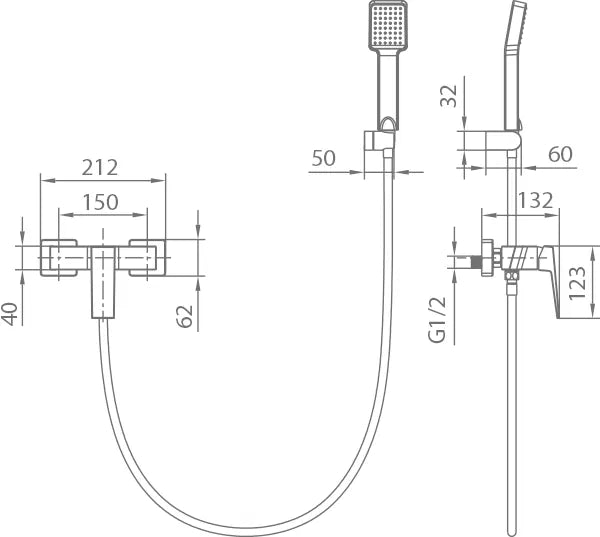 GRIFO IMEX KIT DUCHA MONOM. ART BDAR025-5