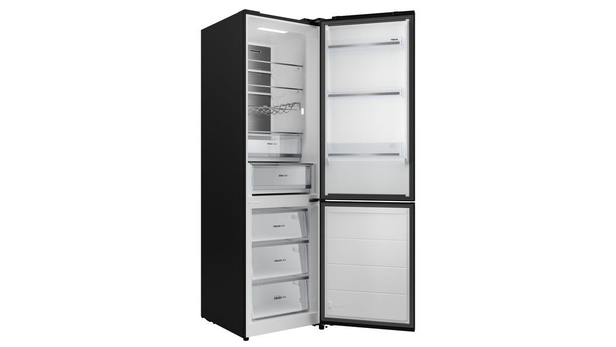 Frigorífico combi Teka RBF 88670 GBK – distribución de estantes y compartimentos
