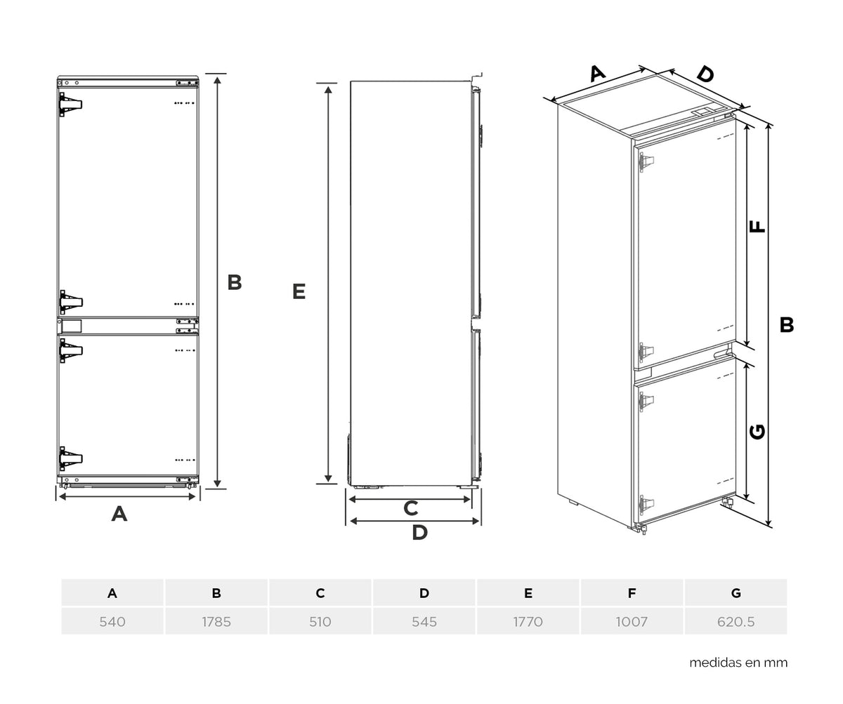 Fotografía principal del frigorífico combi integrable Artica COOLTECH177EIN