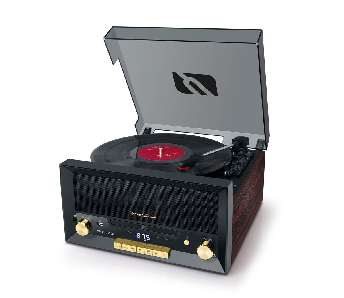 GIRADISCOS ESTEREO MUSE MT-112W VINTAGE NEGRO