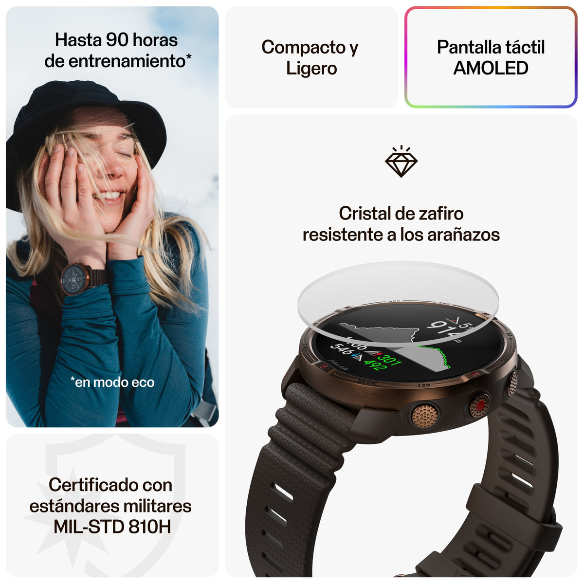 SMARTWATCH POLAR GRIT X2 BRN S/L