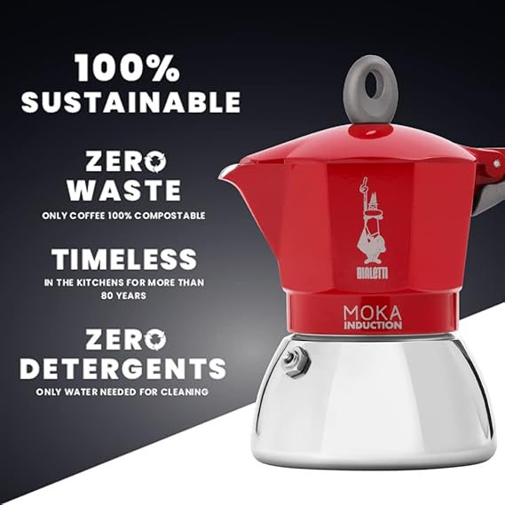CAFET. ITALIANA BIALETTI NEW MOKA INDUCTION RED 6T