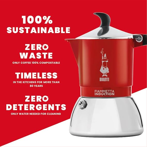 CAFET. ITALIANA BIALETTI FIAMMETTA INDUCTI RED 2T