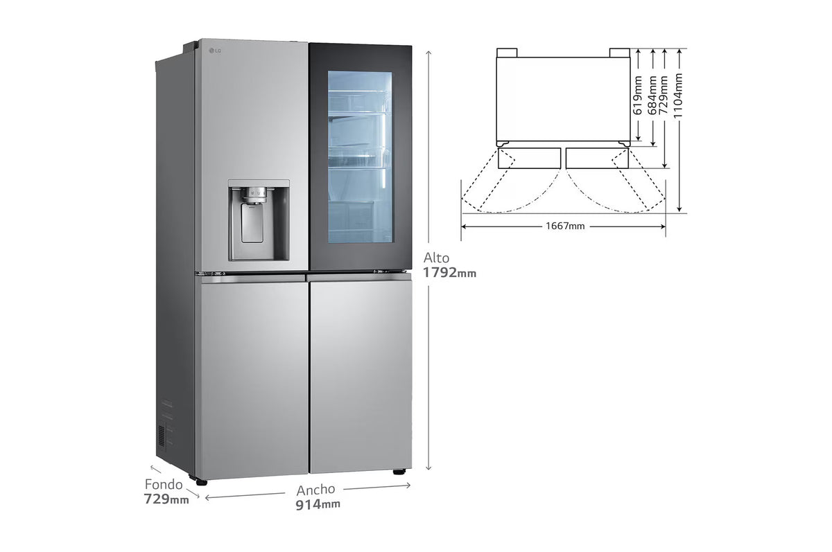 FRI. LG GMG961MBKE 179x91 638L 4P INOX INSTAVIEW