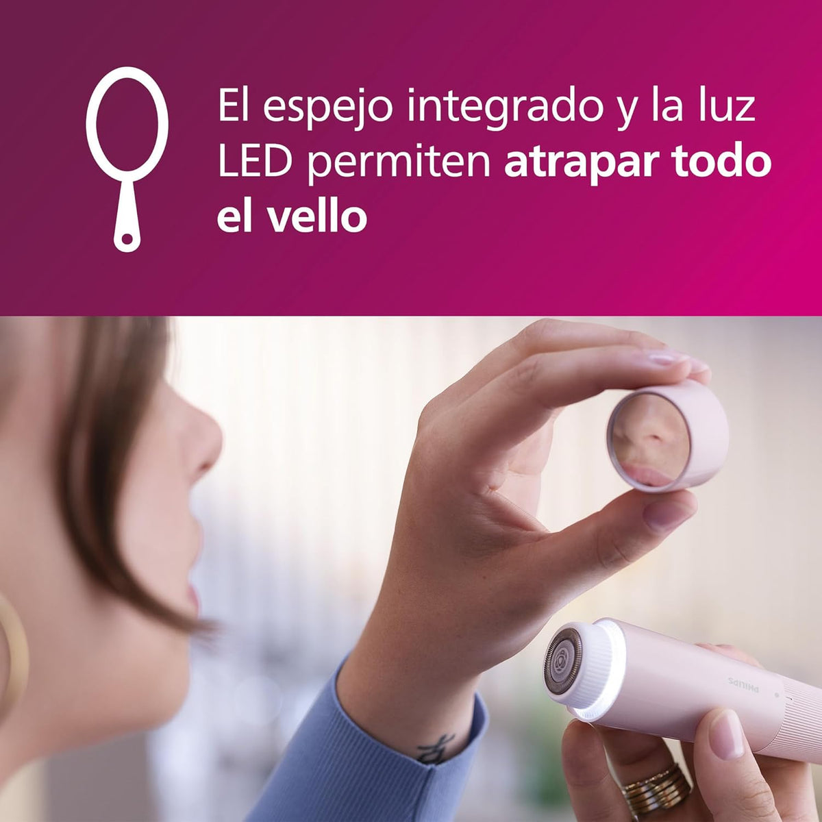 DEPIL. PHILIPS BRR454/00 FACIAL ESPEJO Y LUZ