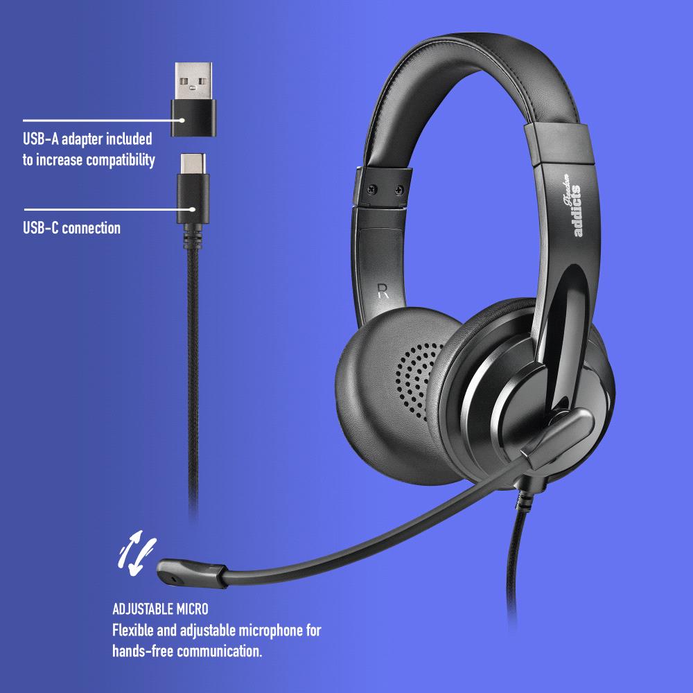 AURICULARES NGS CON MICROFONO CABLE USB C 2M