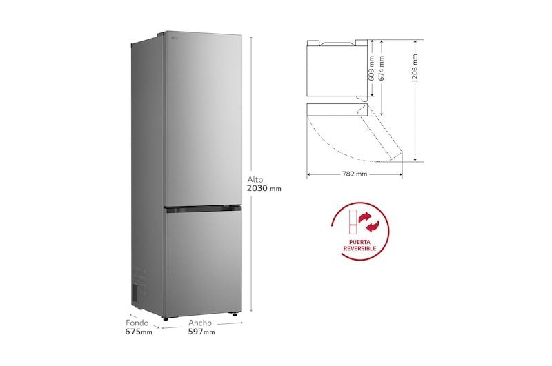 Frigorífico combi LG GBBS726CPY, imagen complementaria 2