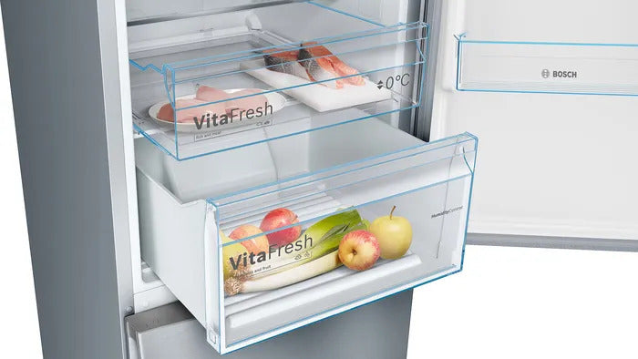 Bosch KGN39VIEB – distribución de estantes y compartimentos