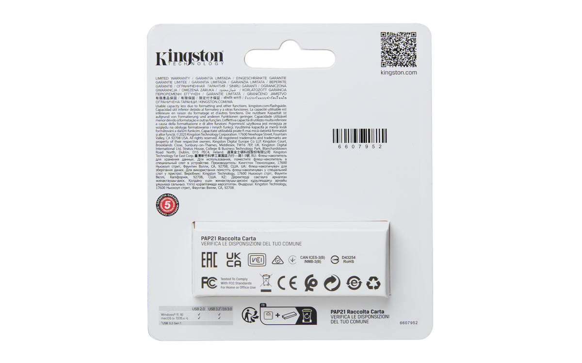 MEMORIA USB KINGSTON 128GB 3.2 EXODIA S AZUL