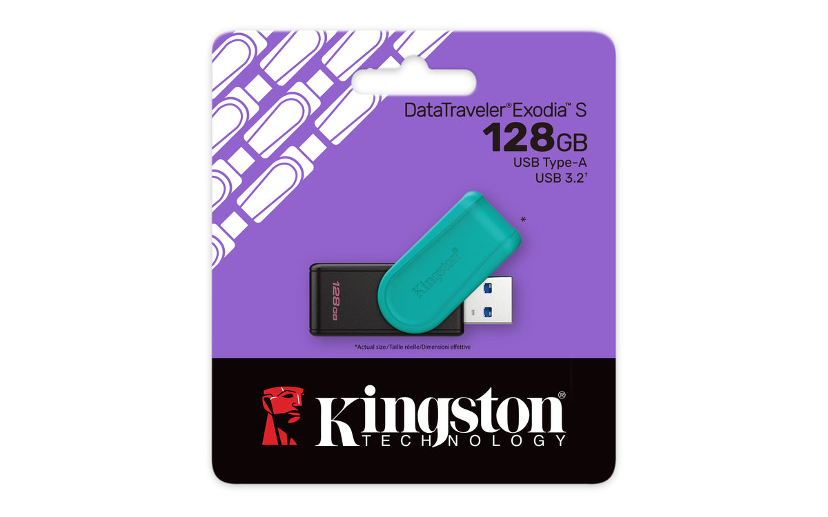 MEMORIA USB KINGSTON 128GB 3.2 EXODIA S AZUL